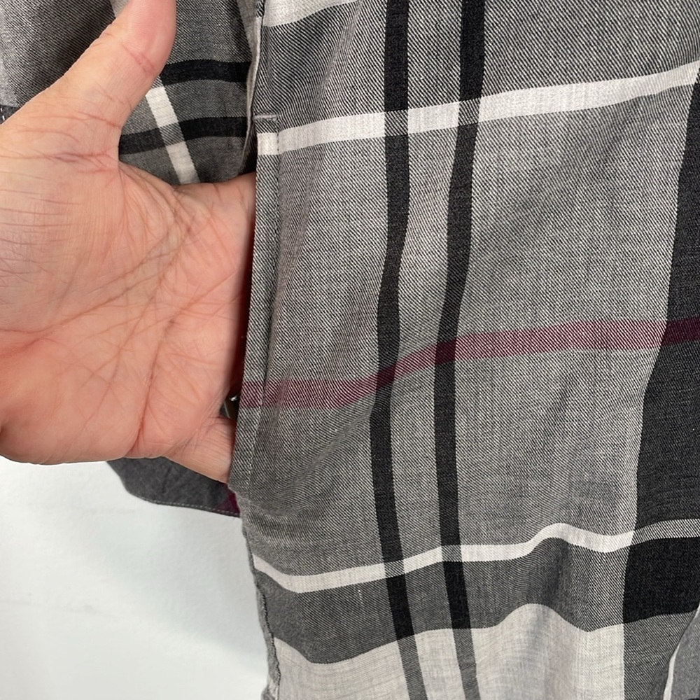 Barbour Glenn Winter Tartan Tunic Fit Button Front Shirt Sz 6 - Picture 6 of 14